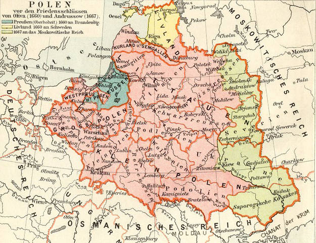 Polen in den Grenzen vor 1660