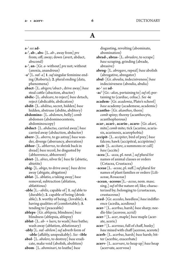 Word Parts Dictionary 16