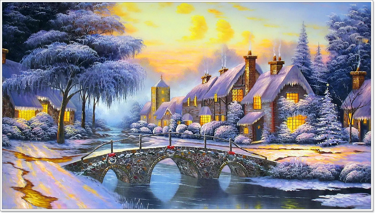 Thomas Kinkade Рождественские домики