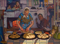 Художник Попов Павел Петрович. Бабушкины пирожки. 2014 г.