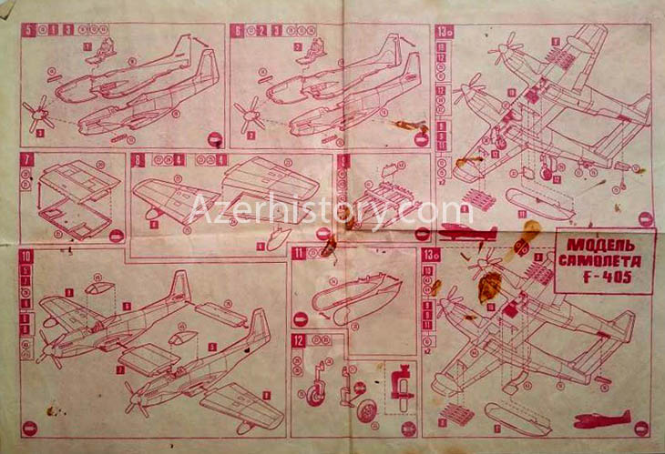 Baku-fabrika-igrushek-Инструкция-по-сборке-модели-самолета-Twin-Mustang-F-405