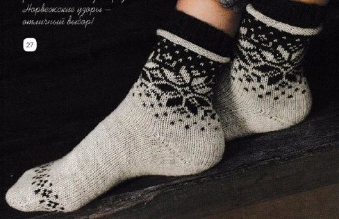 Варежки с жаккардовым норвежским узором | Knitting-cluB Вязание для Вас спицами и крючком
