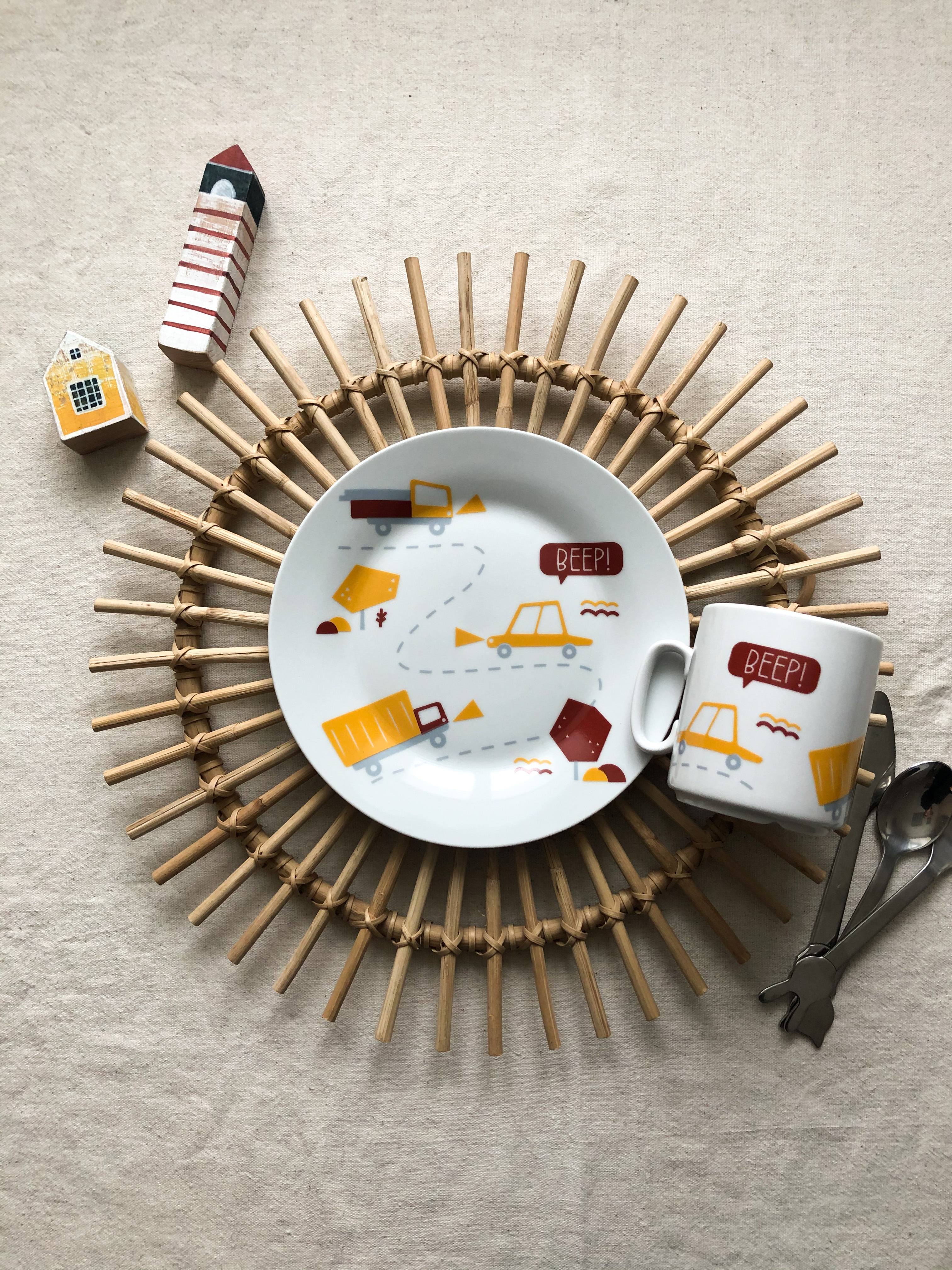 Набор посуды Beep (2 в 1 кружка+тарелка)