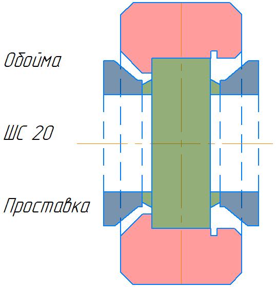 Сборка головки, шайб и ШС20 в цвете