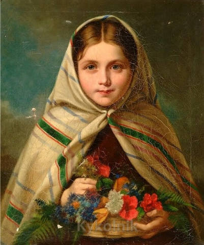 William Salter Herrick (19th Century), The Little Flower Girl 1860 .