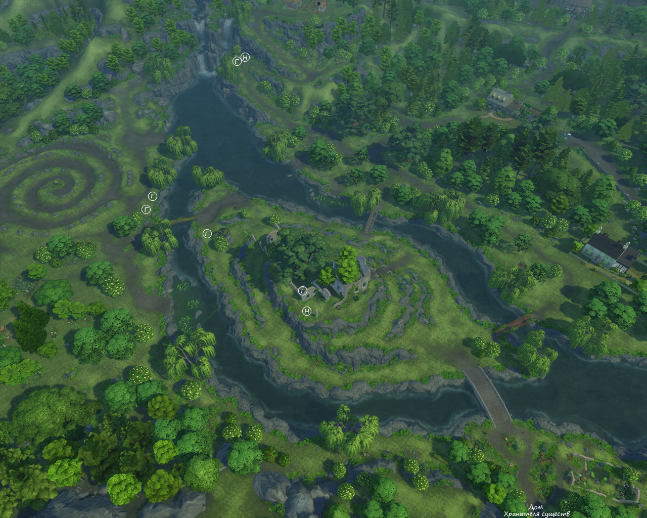 The Sims 4 Загородная жизнь: места сбора урожая в Хенфорд-он-Бэгли 1 карта грибных мест в Брамблвудском лесу в Хэнфорд-он-Бэгли
