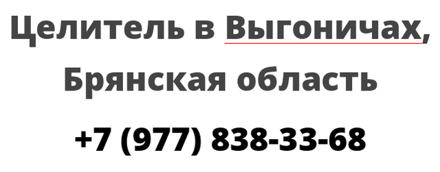 Целитель в Выгоничах, Брянская область