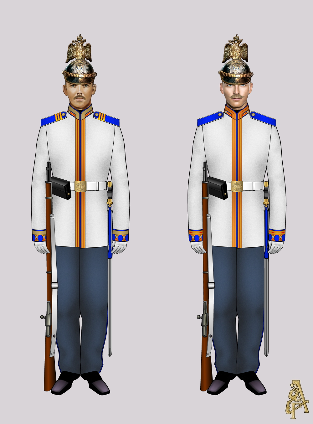 Парадная форма Лейб-гвардии Кирасирского Ее ИВ полка (Рис. 5, 6)