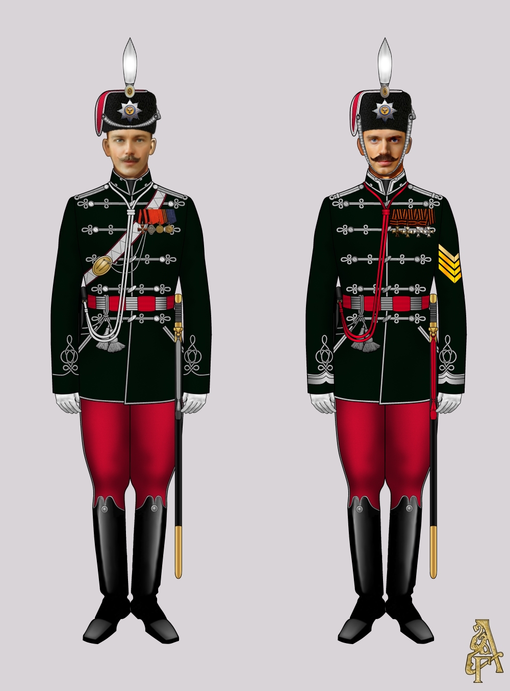 Парадная форма Лейб-гвардии Гродненского гусарского полка (рис. 3, 4)