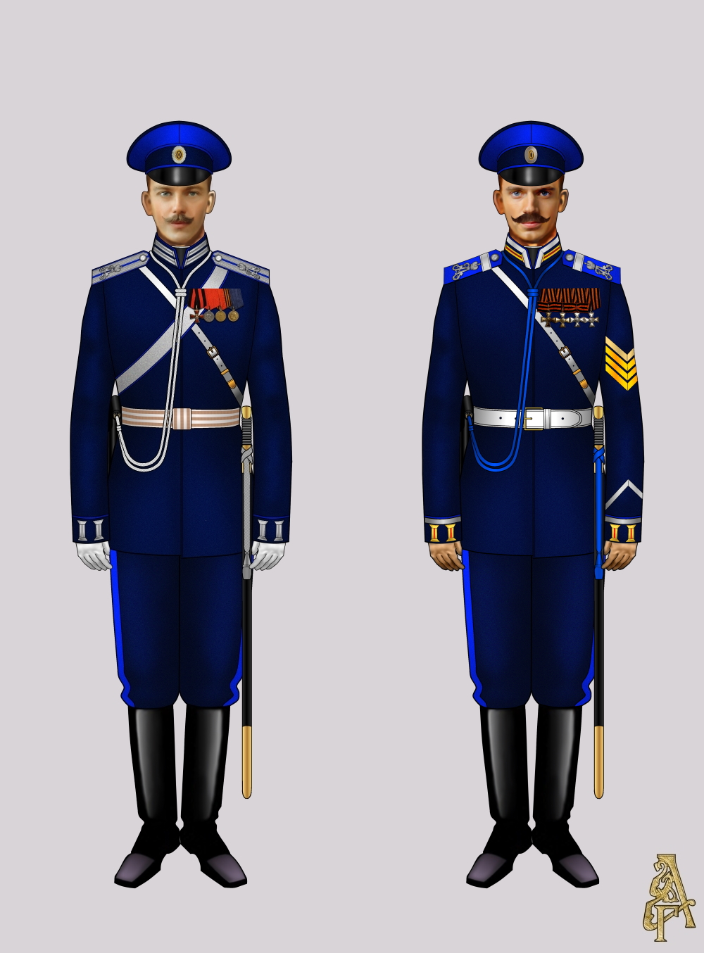 Служебная форма Лейб-Гвардии Атаманского полка (рис. 3, 4)