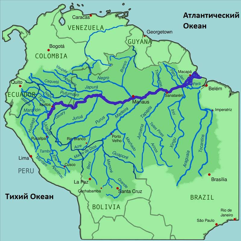Секреты Амазонки. Почему её так назвали, о реке с соленой водой под ней и что Bassejn-reki-Amazonka-1