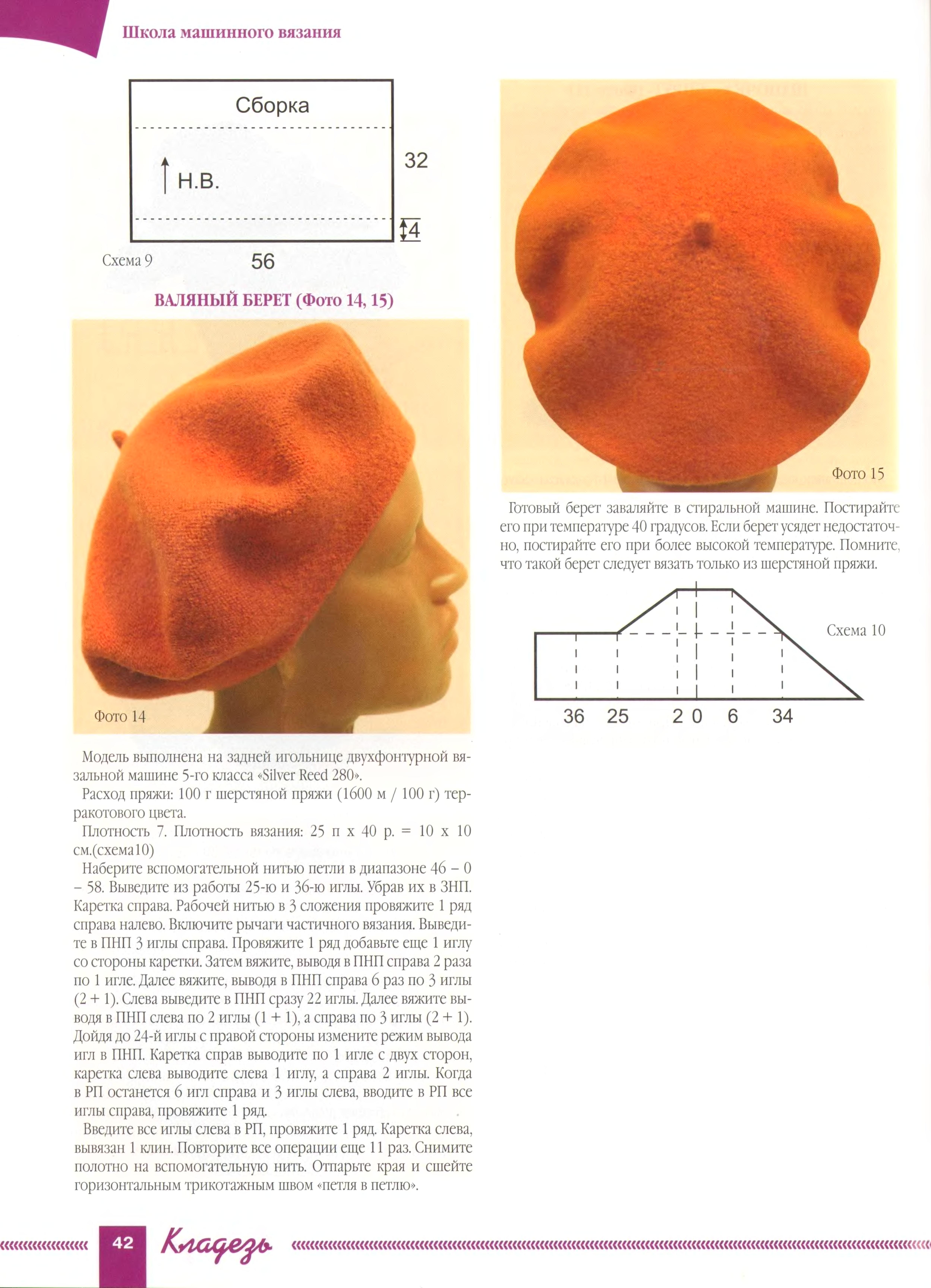 Как рассчитать берет. Схемы вязания берета на однофонтурной вязальной машине. Берет поперечным вязанием на однофонтурной машине. Берет на вязальной машине поперечным вязанием. Связать берет на вязальной машине частичным вязанием.