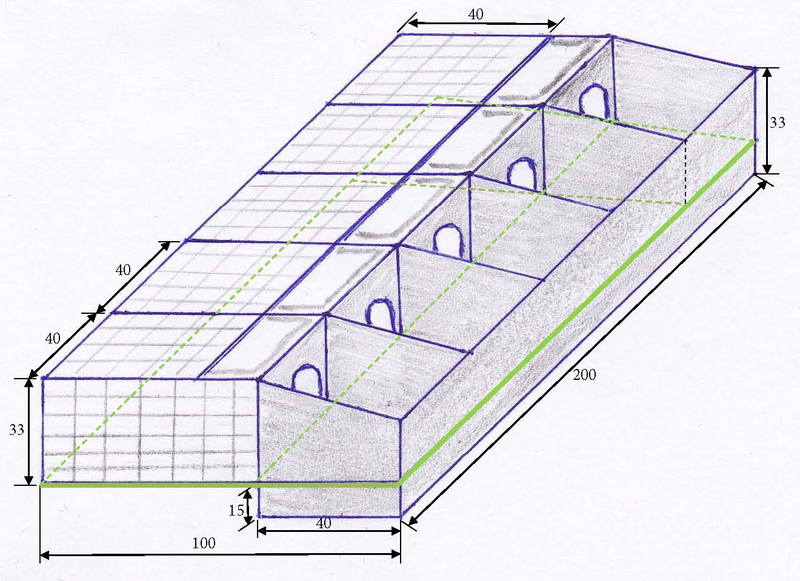 Размер клетки с маточником для кроликов схема