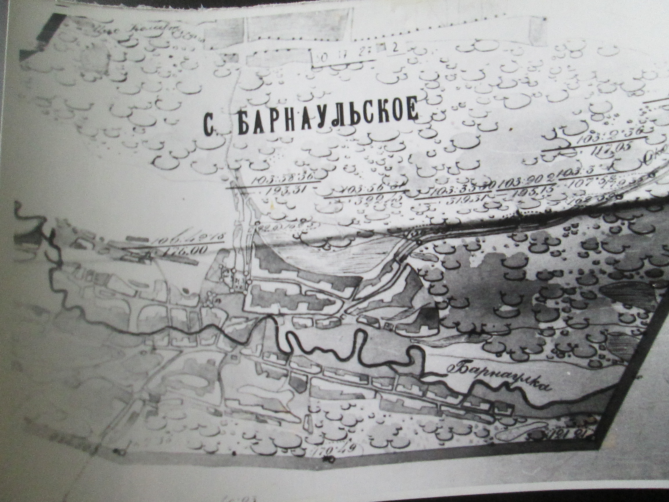 Карта барнаульского округа 1826