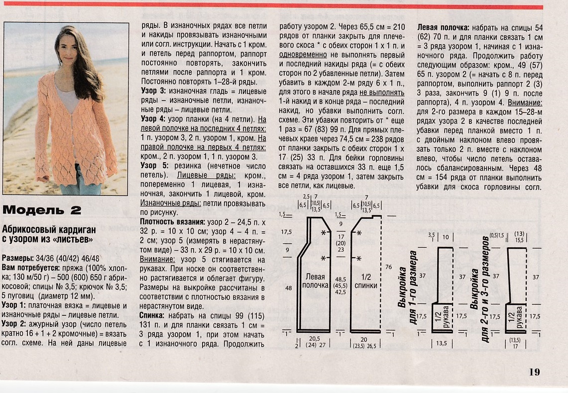 Узоры спицами со схемами кардиган