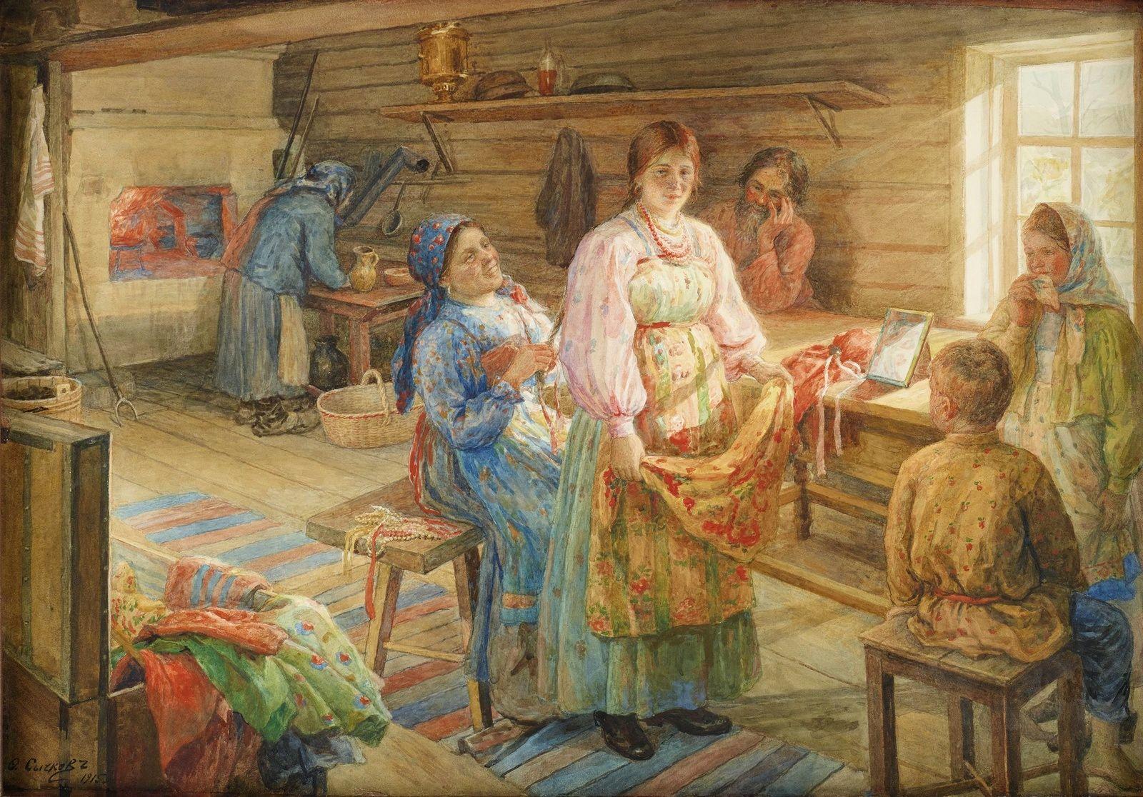 Что делать простому народу. "Крестьянская семья в трактире" (1879).